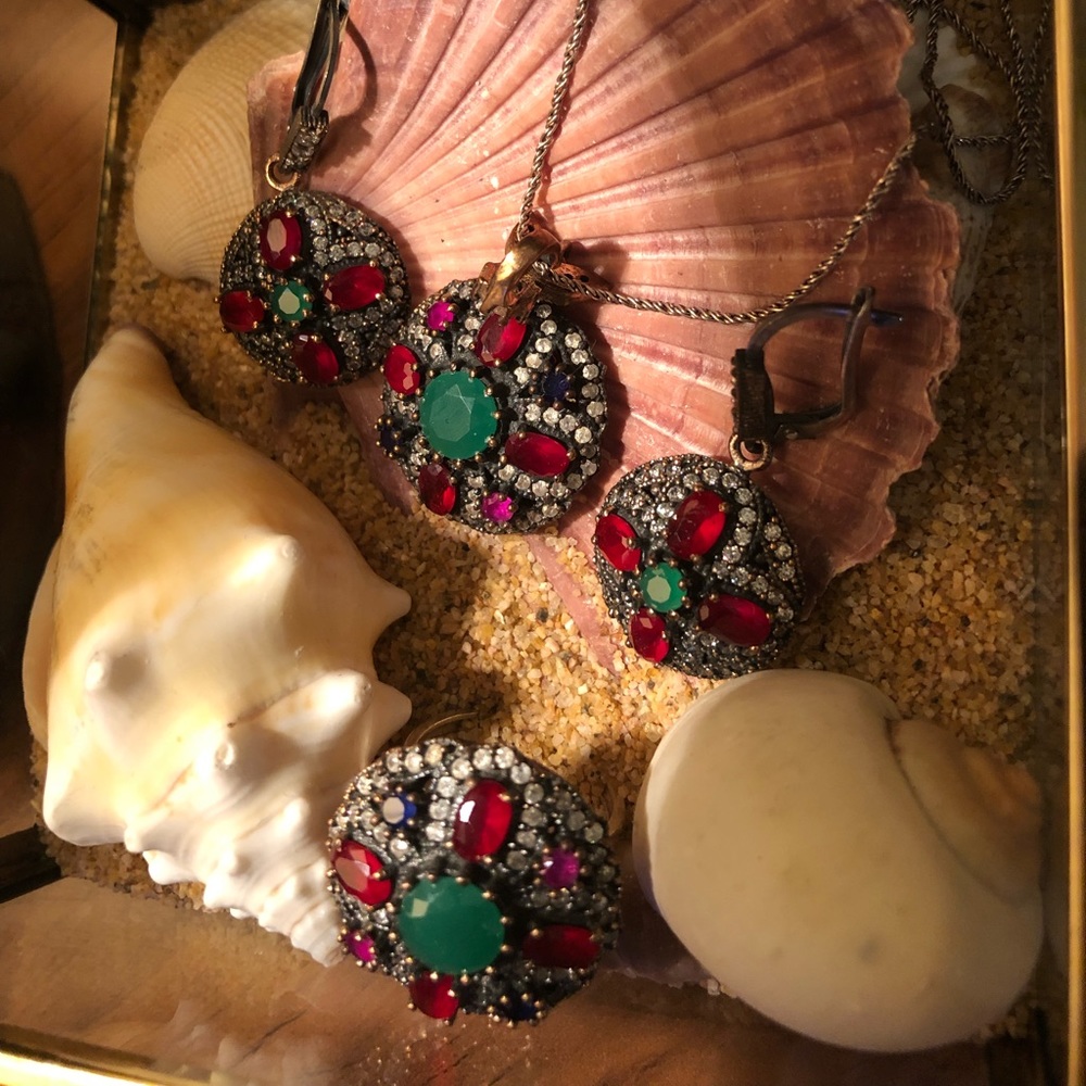 Antique style Haif Set Sultana Sterling silver 925